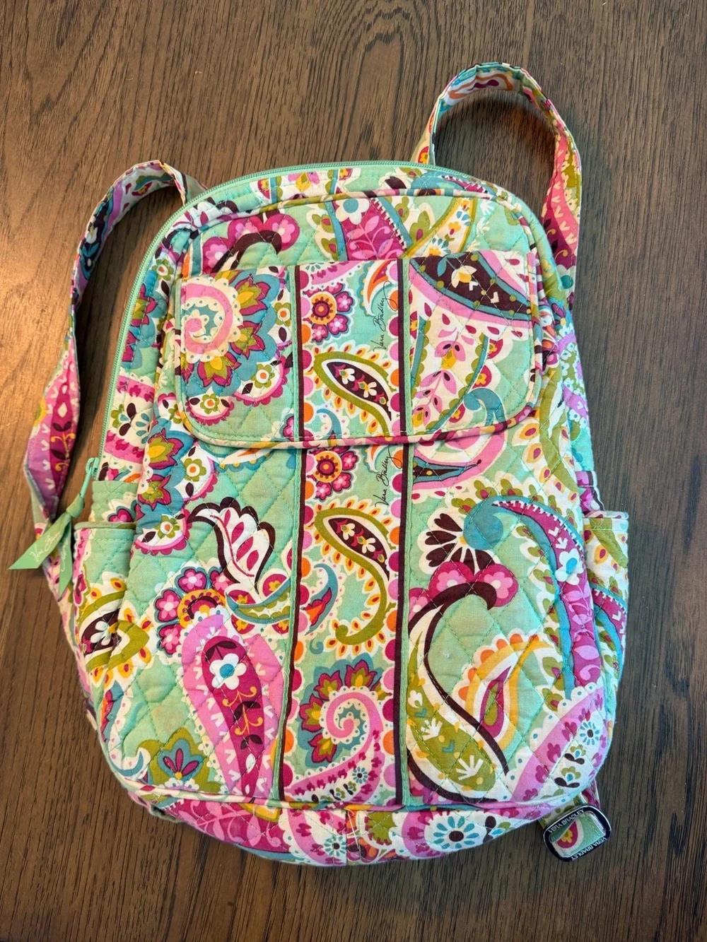 Vera Bradley-Inspired Quilted Turquoise Floral Backpack
